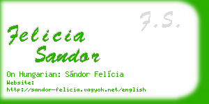 felicia sandor business card